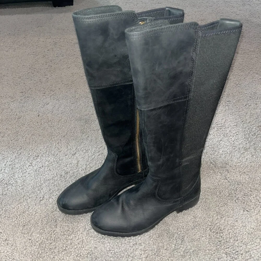 ARIAT SUTTON II WATERPROOF BLACK TALL BOOTS SIDE ZIPPER  WESTERN EQUESTRIAN 6.5
